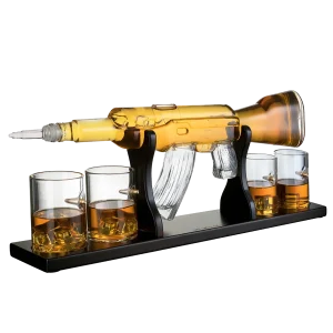 Canda Only Gun Large Decanter Set Bullet Glasses Limited Edition Elegant Rifle Gun Whiskey Decanter