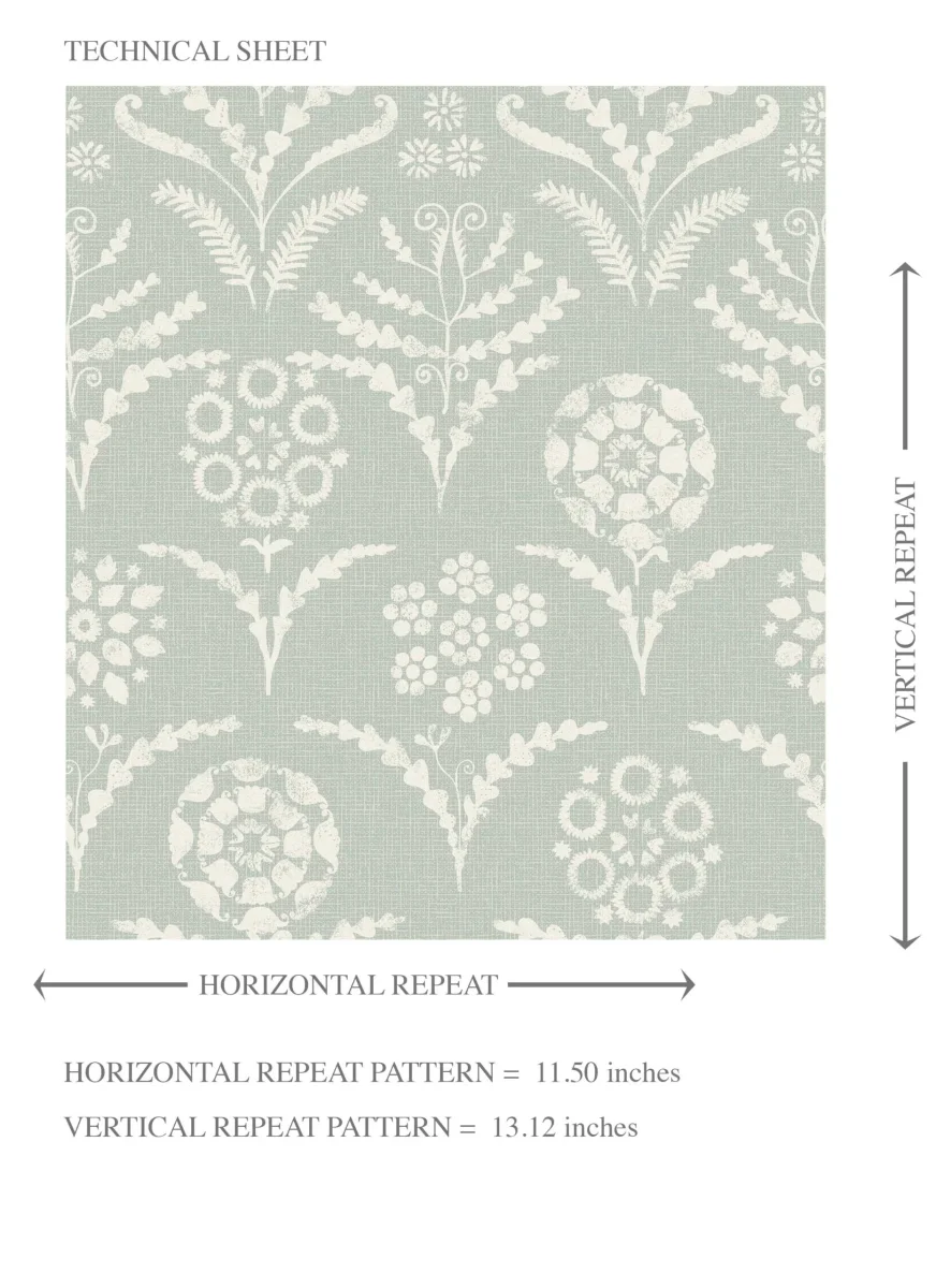 'Petersfield' Modern Floral Botanical Wallpaper by the Metre (Pastel Blue) - Image 9
