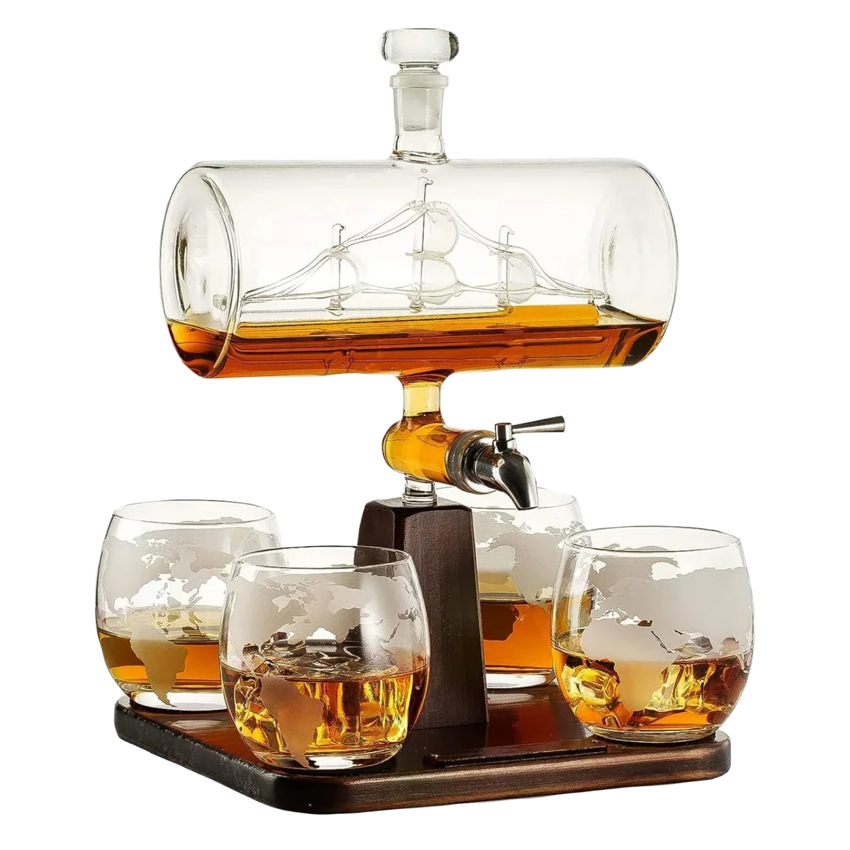 Antique Ship Decanter Set Premium Barware Gift Elegant Drinkware Collection - Image 2